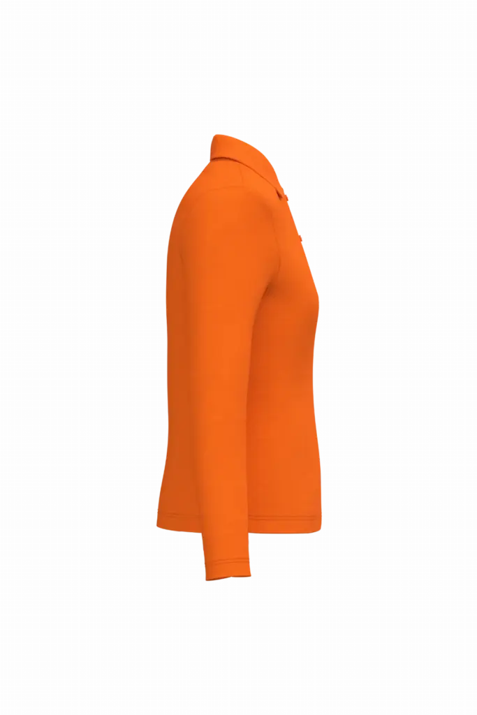 Damespolo lange mouwen, orange — productfoto 43