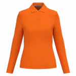 Damespolo lange mouwen, orange — productfoto 44