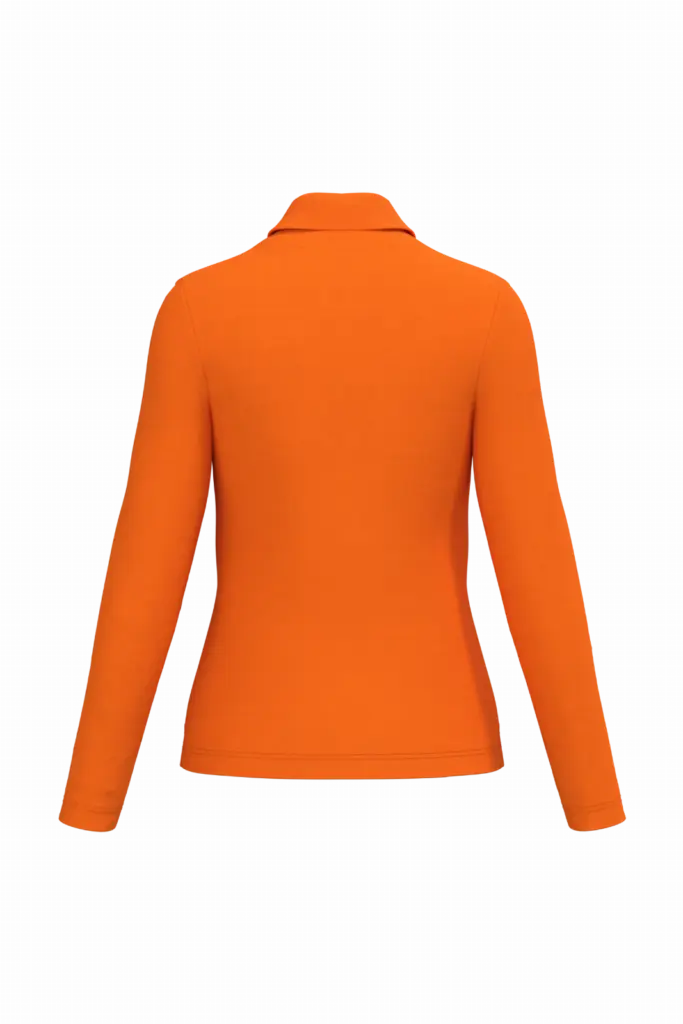 Damespolo lange mouwen, orange — productfoto 45