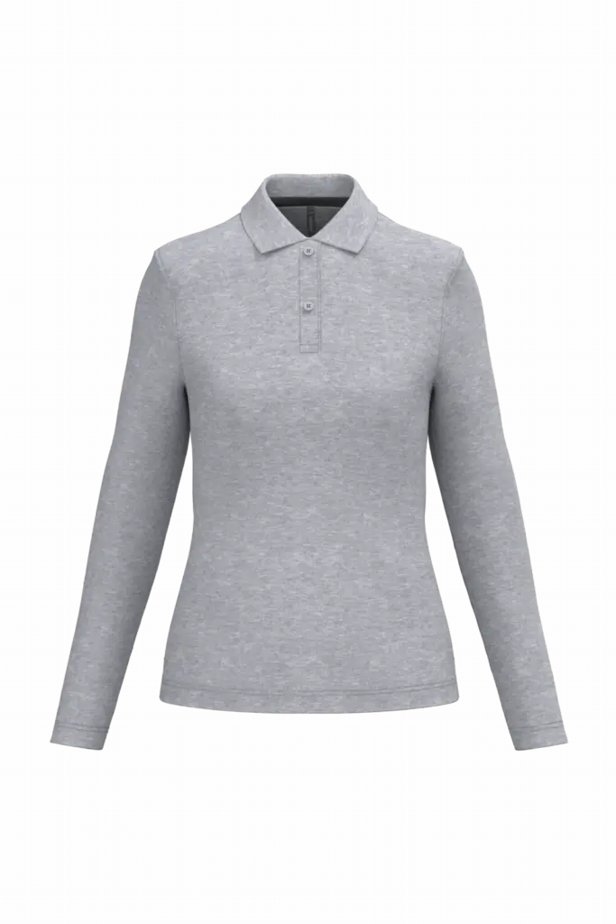 Damespolo lange mouwen, oxford grey — productfoto 47