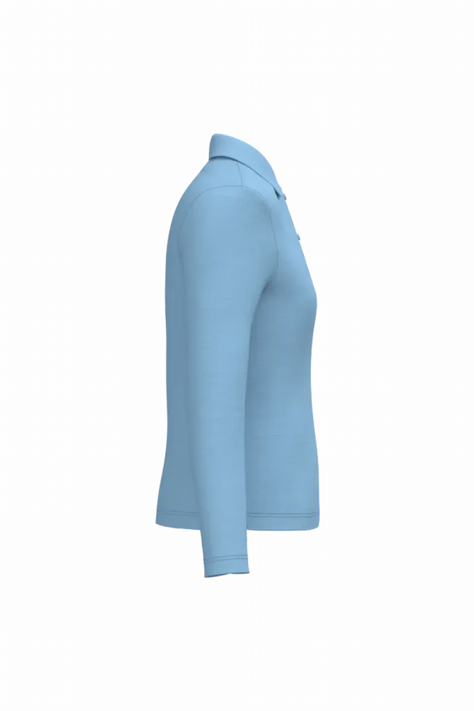 Damespolo lange mouwen, sky blue — productfoto 58