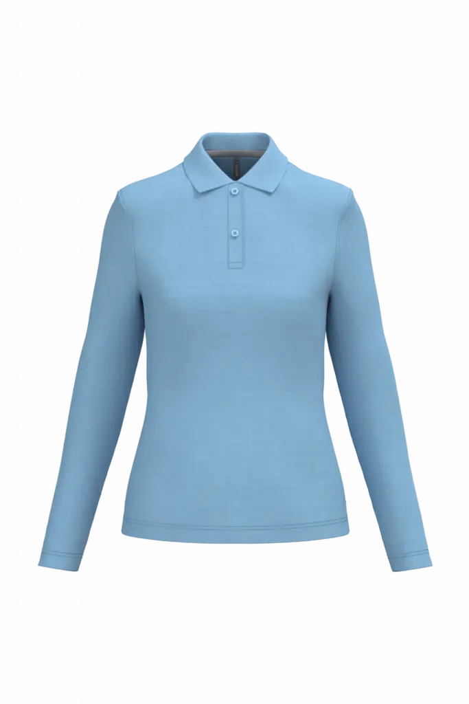 Damespolo lange mouwen, sky blue — productfoto 59