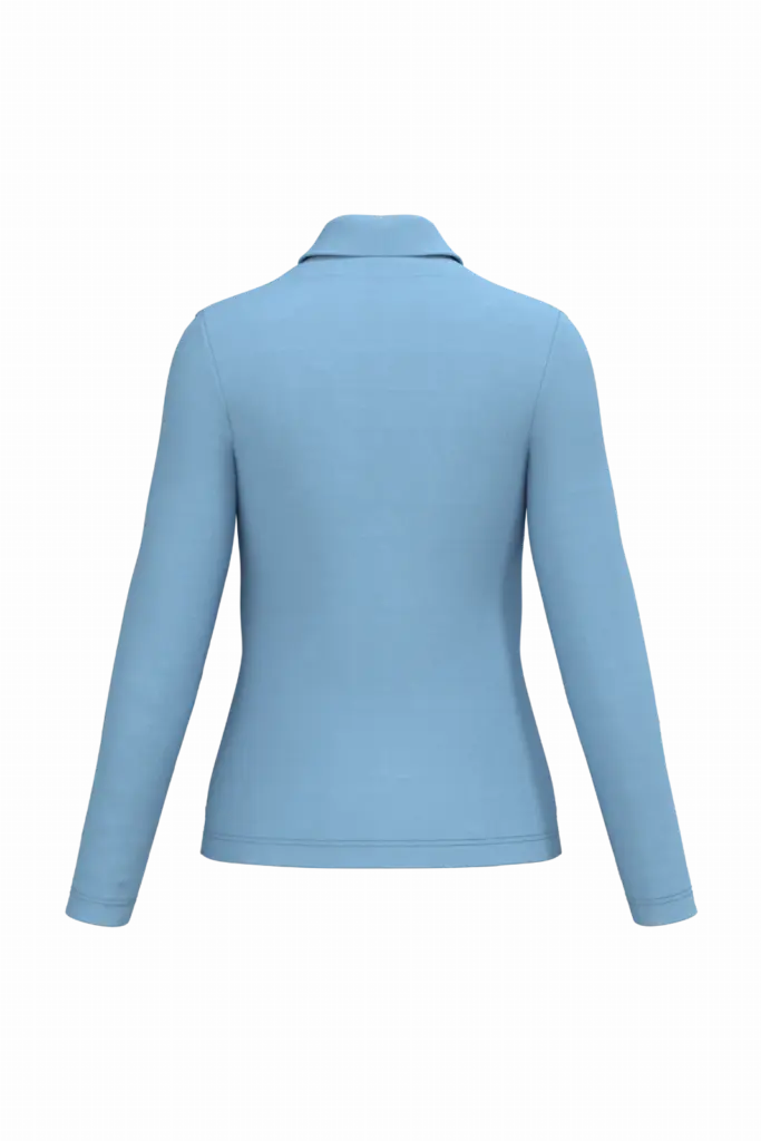 Damespolo lange mouwen, sky blue — productfoto 60