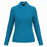 Damespolo lange mouwen, tropical blue — productfoto 62