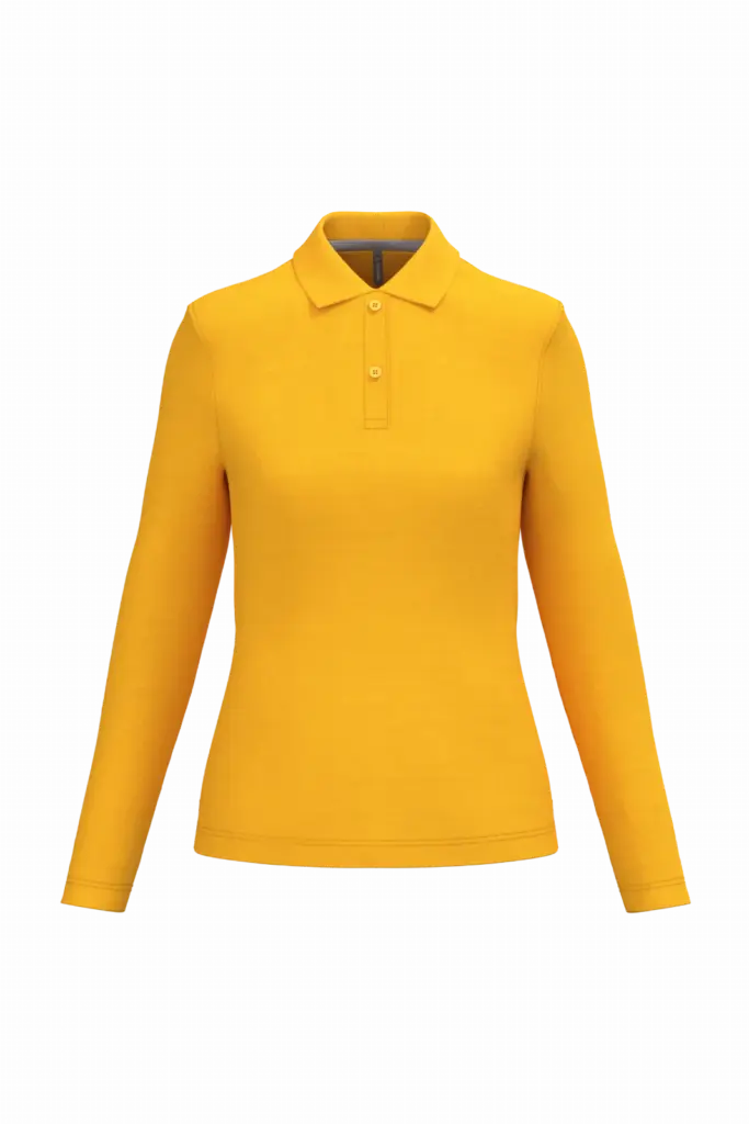 Damespolo lange mouwen, yellow — productfoto 71