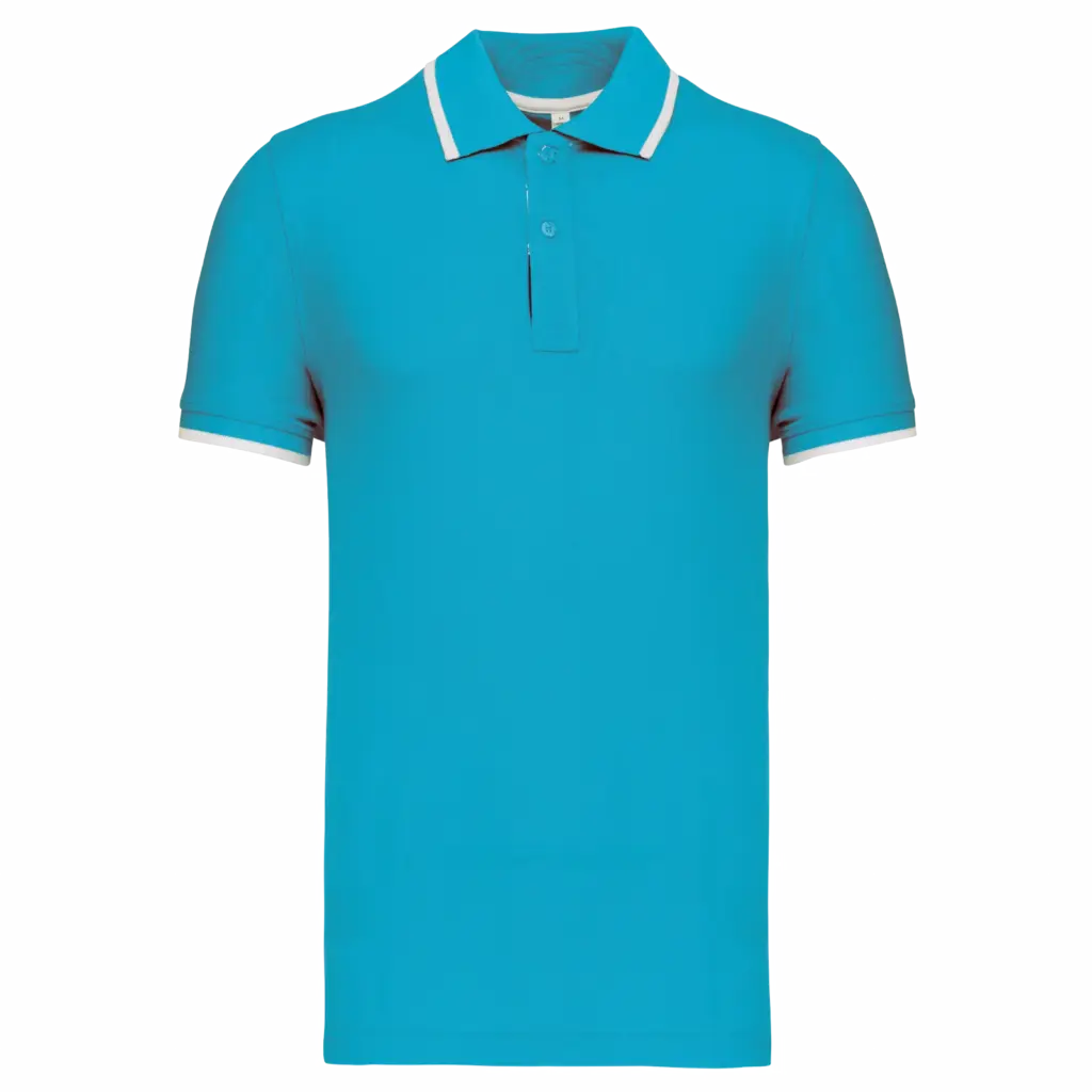 PS_K245_LIGHTTURQUOISE-WHITE-NAVY - Hidalgo-werbeartikel Polo korte mouwen, light turquoise / white / navy — productfoto 14