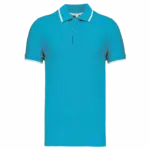 PS_K245_LIGHTTURQUOISE-WHITE-NAVY - Hidalgo-werbeartikel Polo korte mouwen, light turquoise / white / navy — productfoto 14