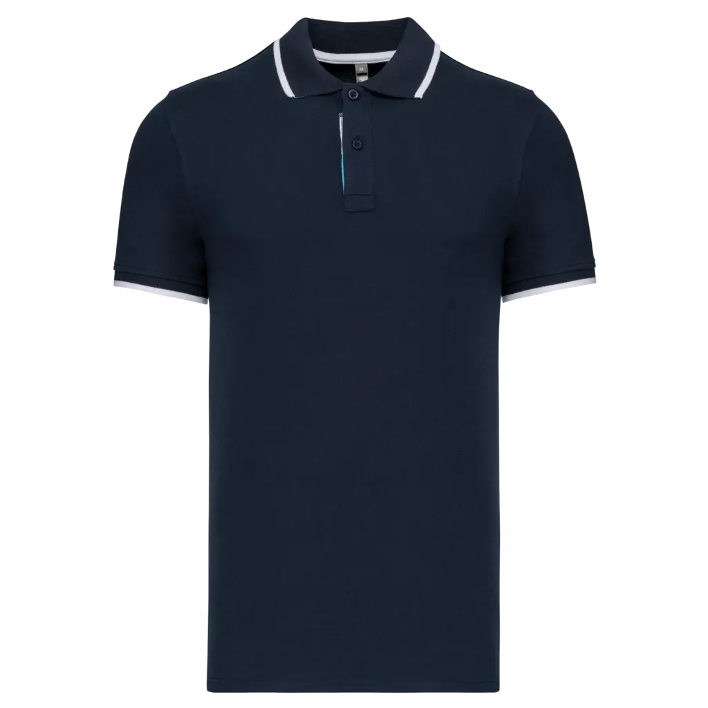 PS_K245_NAVY-WHITE-LIGHTTURQUOISE - Hidalgo-werbeartikel Polo korte mouwen, navy / white / light turquoise — productfoto 17