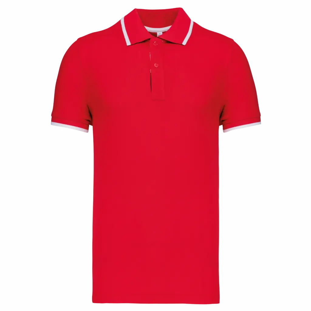 PS_K245_RED-WHITE-NAVY - Hidalgo-werbeartikel Polo korte mouwen, red / white / navy — productfoto 20