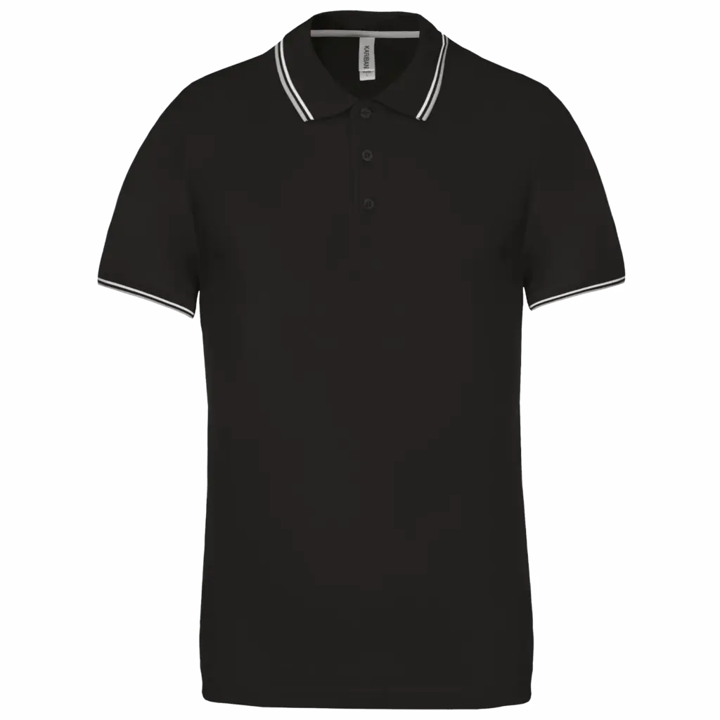 PS_K250_BLACK-LIGHTGREY-WHITE - Hidalgo-werbeartikel Polo korte mouwen, black / light grey / white — productfoto 15