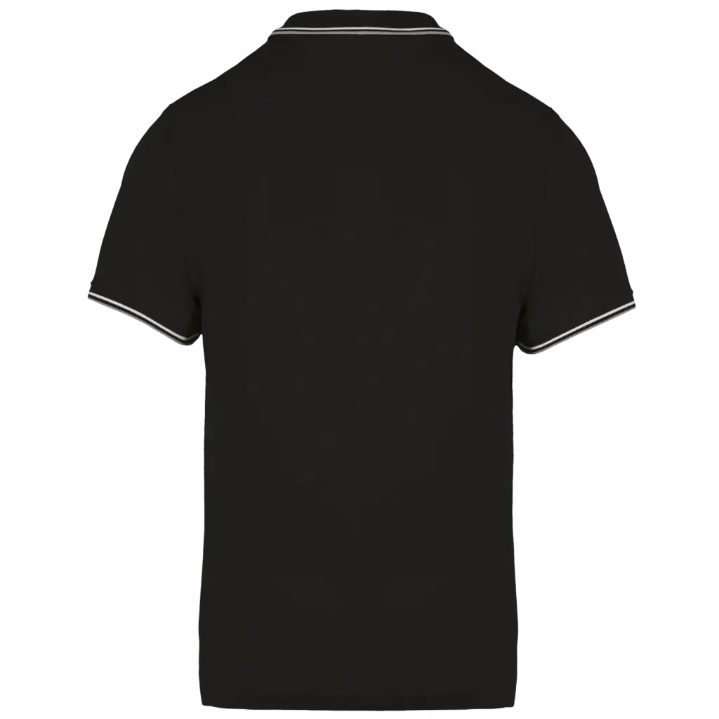 PS_K250-B_BLACK-LIGHTGREY-WHITE - Hidalgo-werbeartikel Polo korte mouwen, black / light grey / white — productfoto 16