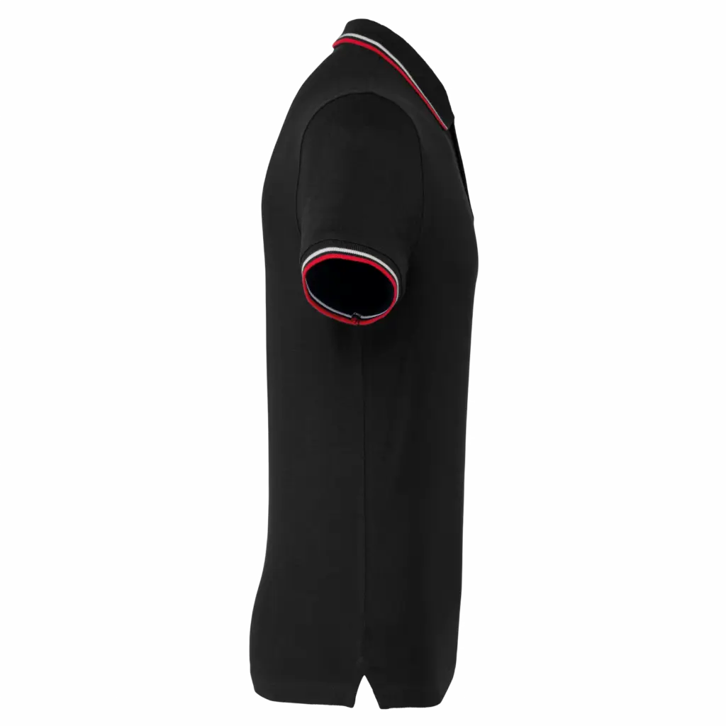 PS_K250-S_BLACK-RED-WHITE - Hidalgo-werbeartikel Polo korte mouwen, black / red / white — productfoto 17