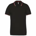 PS_K250_BLACK-RED-WHITE - Hidalgo-werbeartikel Polo korte mouwen, black / red / white — productfoto 18
