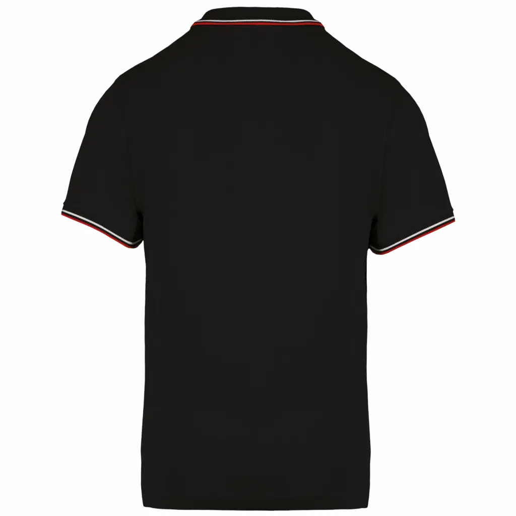 PS_K250-B_BLACK-RED-WHITE - Hidalgo-werbeartikel Polo korte mouwen, black / red / white — productfoto 19