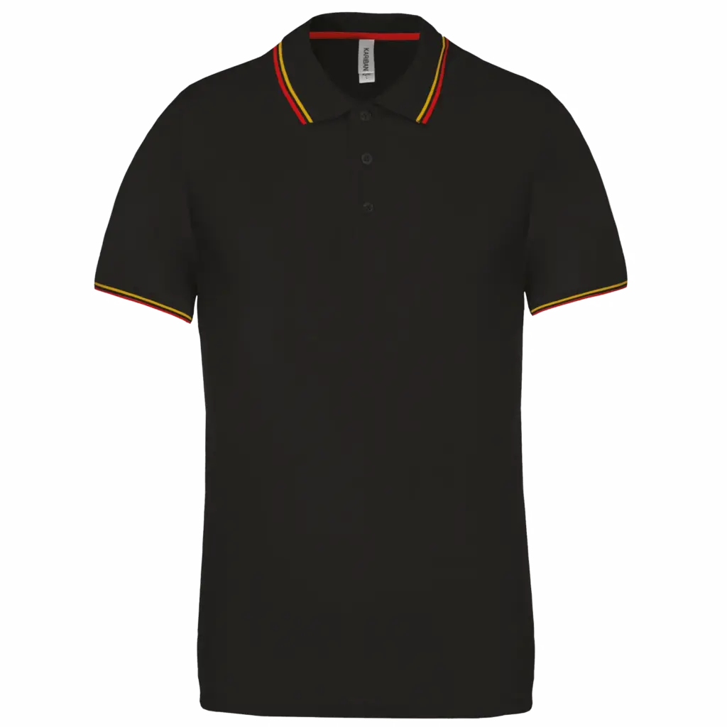 PS_K250_BLACK-RED-YELLOW - Hidalgo-werbeartikel Polo korte mouwen, black / red / yellow — productfoto 21