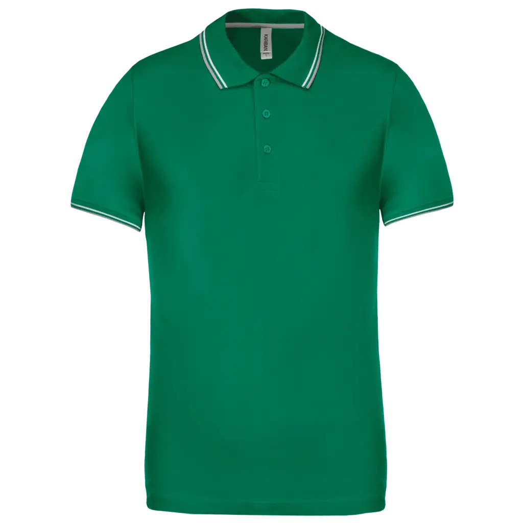 PS_K250_KELLYGREEN-LIGHTGREY-WHITE - Hidalgo-werbeartikel Polo korte mouwen, kelly green/light grey/white — productfoto 24