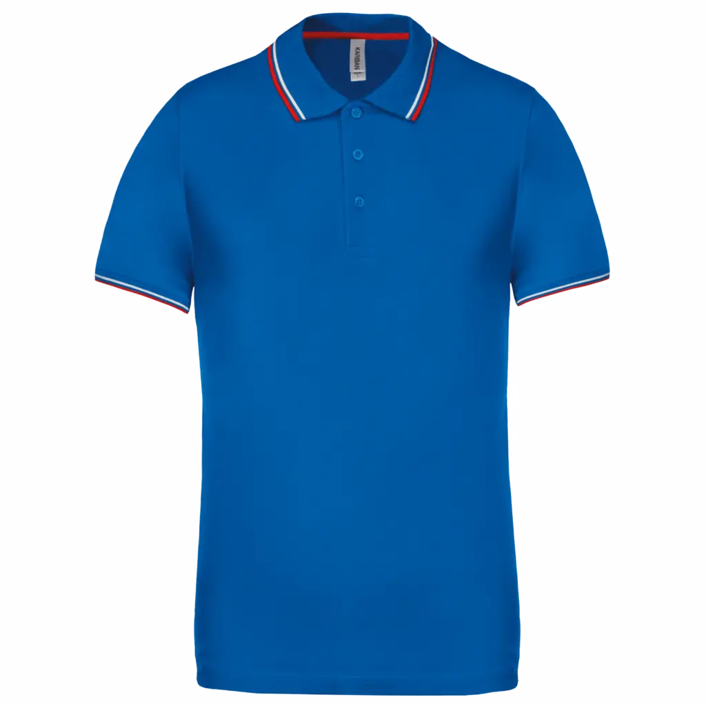 PS_K250_LIGHTROYALBLUE-RED-WHITE - Hidalgo-werbeartikel Polo korte mouwen, light royal blue / red / white — productfoto 27