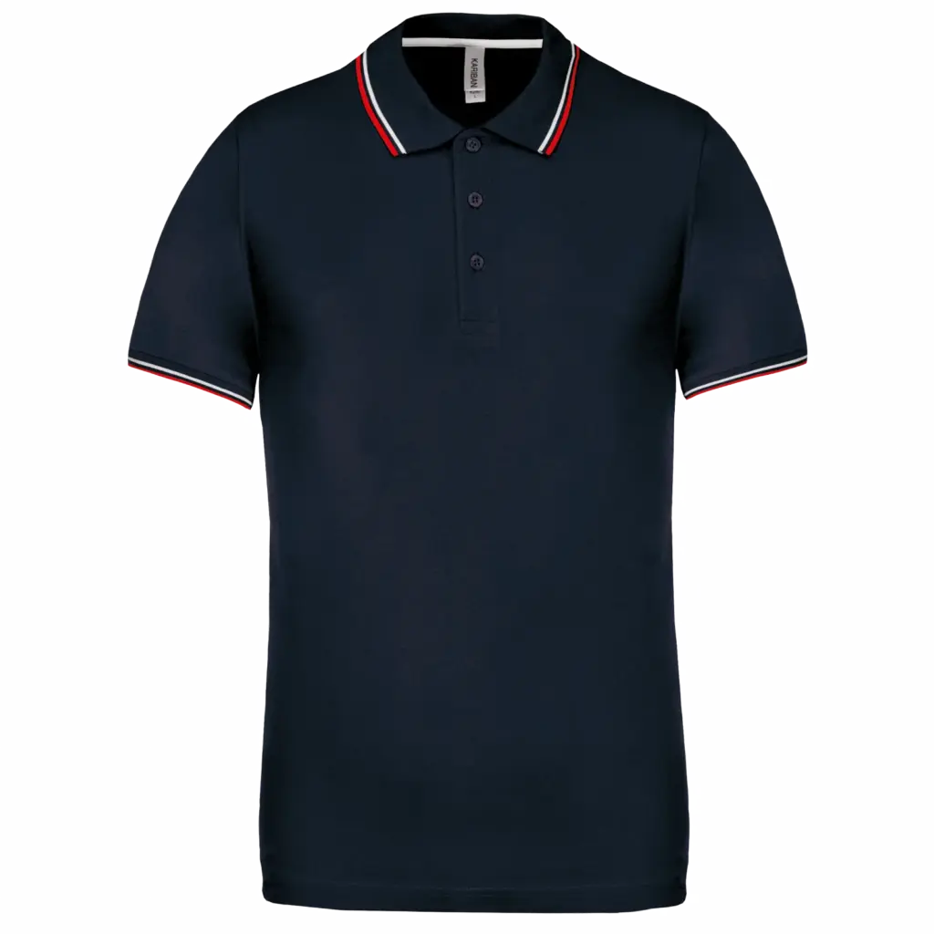PS_K250_NAVY-RED-WHITE - Hidalgo-werbeartikel Polo korte mouwen, navy / red / white — productfoto 36