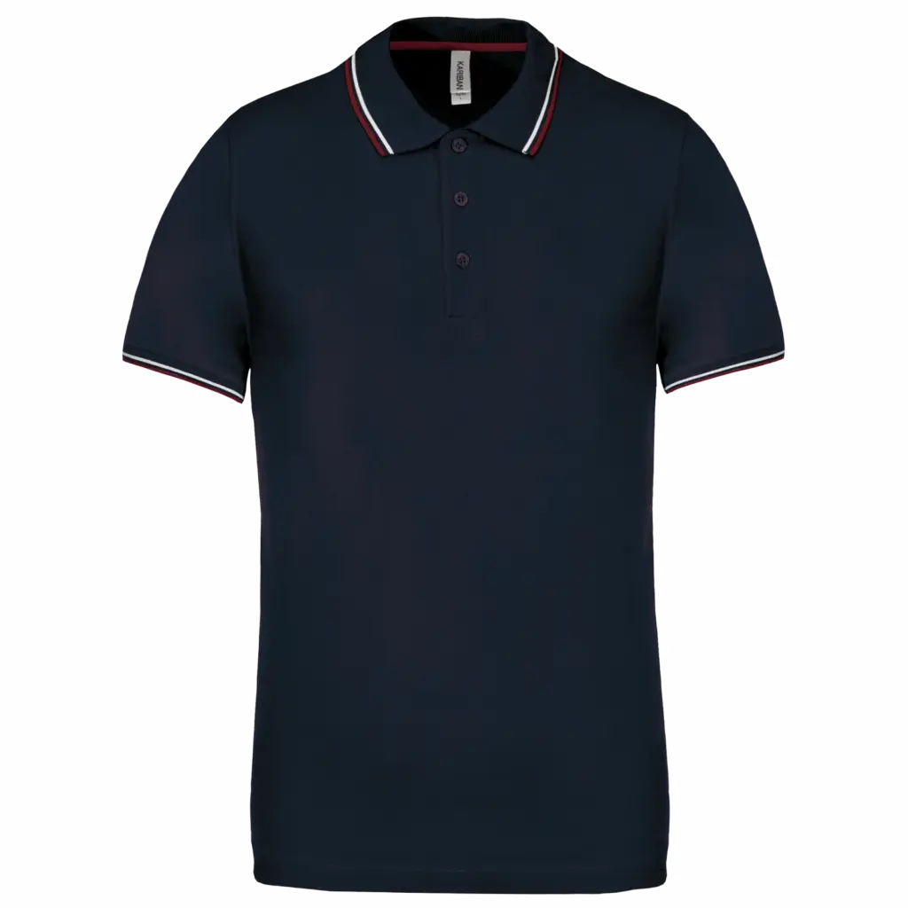 PS_K250_NAVY-WINE-WHITE - Hidalgo-werbeartikel Polo korte mouwen, navy / wine / white — productfoto 39