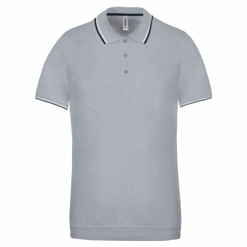 PS_K250_OXFORDGREY-NAVY-WHITE - Hidalgo-werbeartikel Polo korte mouwen, oxford grey / navy / white — productfoto 42