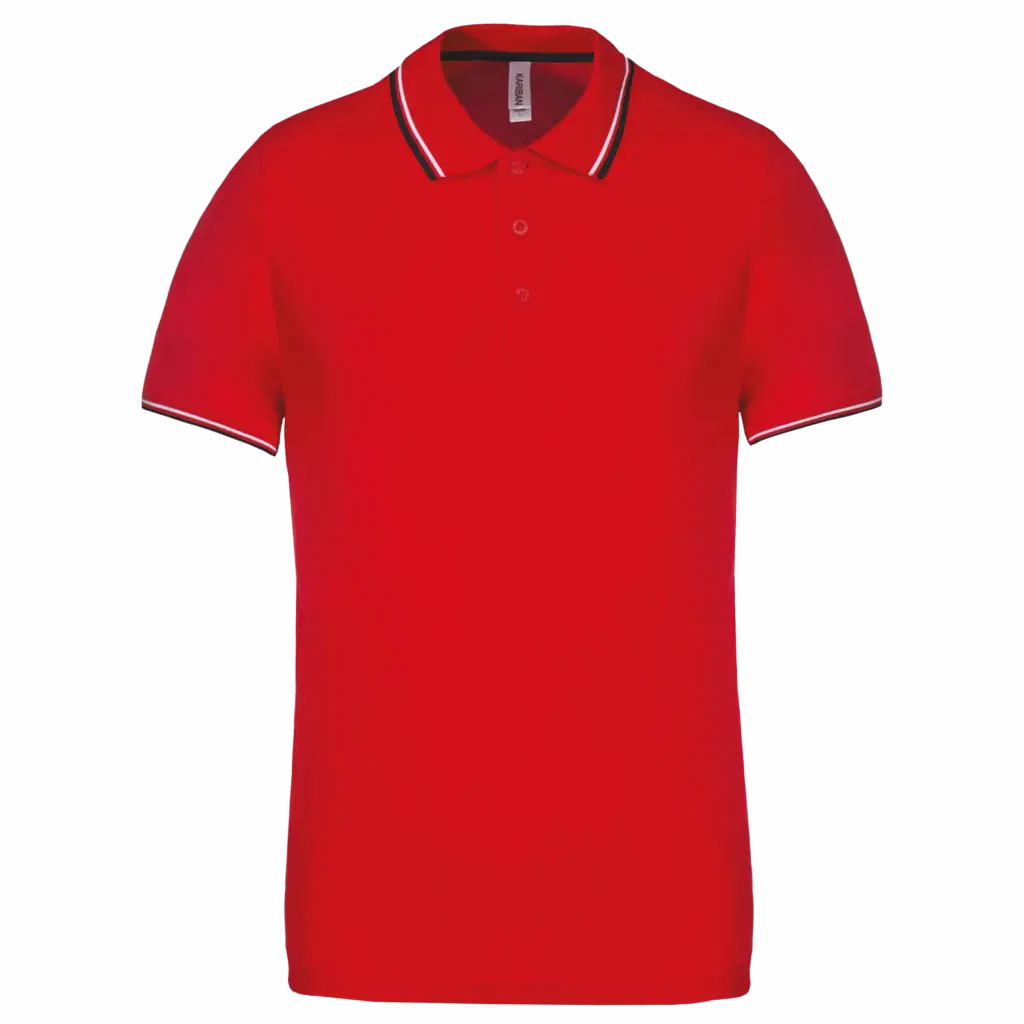 PS_K250_RED-NAVY-WHITE - Hidalgo-werbeartikel Polo korte mouwen, red / navy / white — productfoto 45