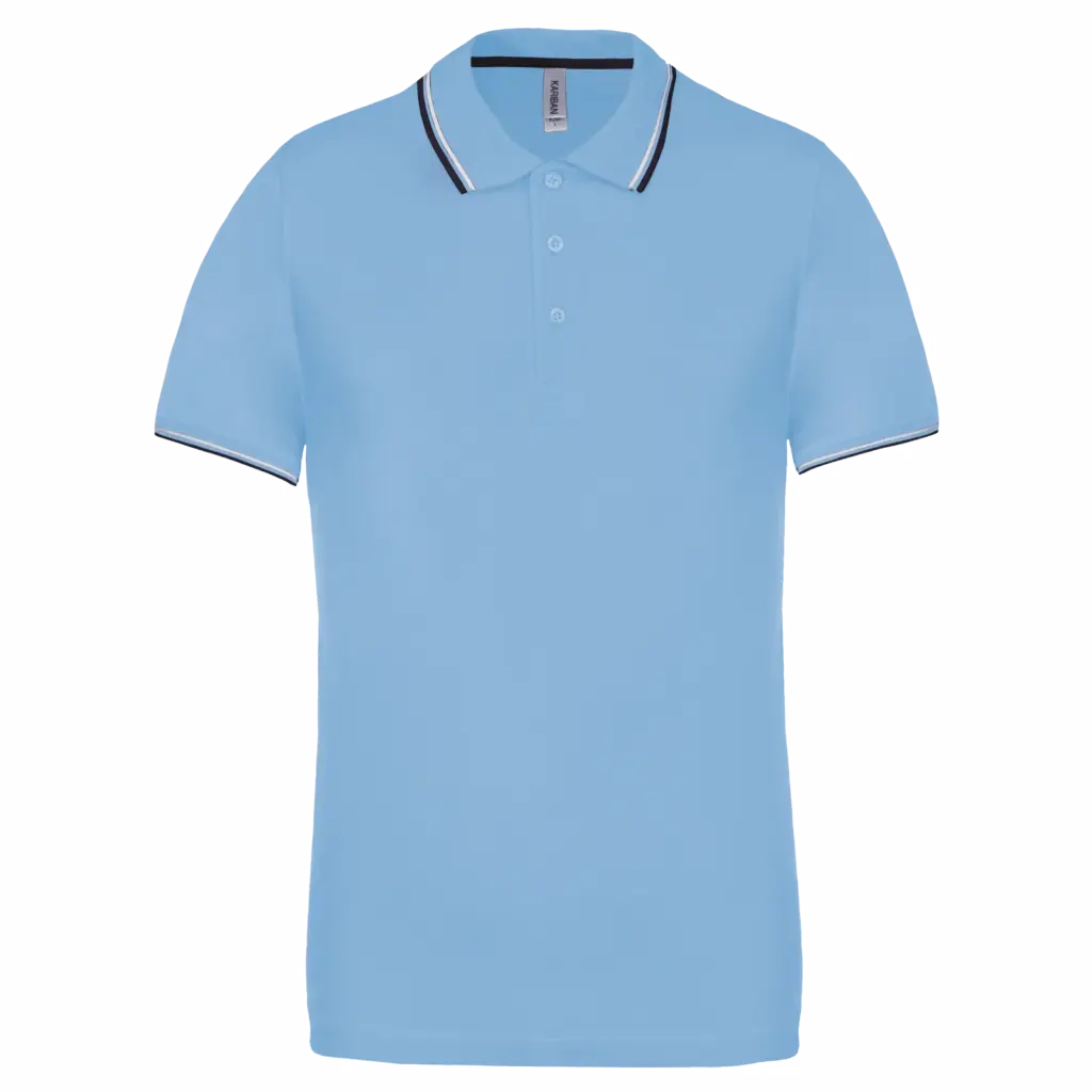 PS_K250_SKYBLUE-NAVY-WHITE - Hidalgo-werbeartikel Polo korte mouwen, sky blue / navy / white — productfoto 48