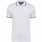 PS_K250_WHITE-NAVY-RED - Hidalgo-werbeartikel Polo korte mouwen, white / navy / red — productfoto 51