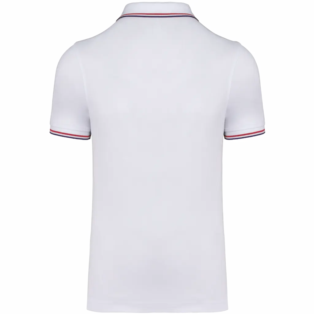PS_K250-B_WHITE-NAVY-RED - Hidalgo-werbeartikel Polo korte mouwen, white / navy / red — productfoto 52