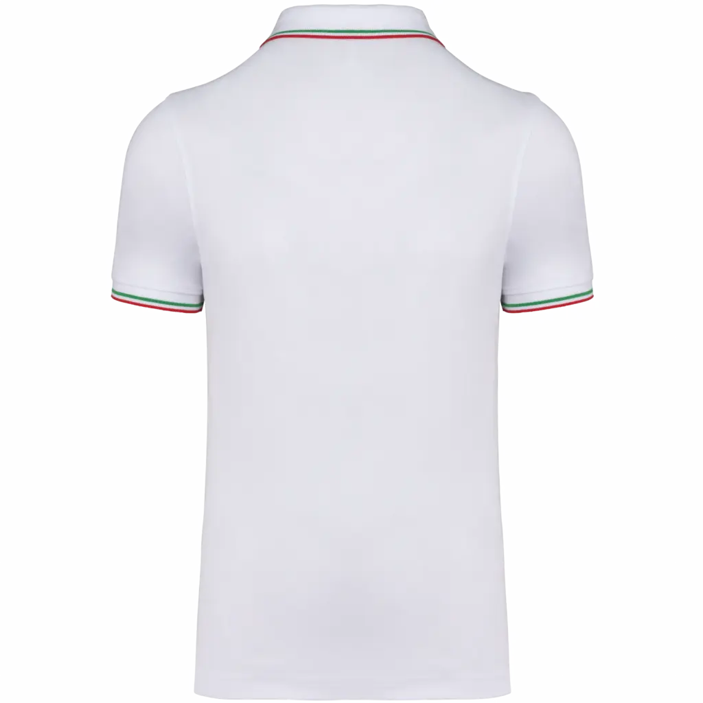 PS_K250-B_WHITE-RED-GREEN - Hidalgo-werbeartikel Polo korte mouwen, white / red / green — productfoto 55