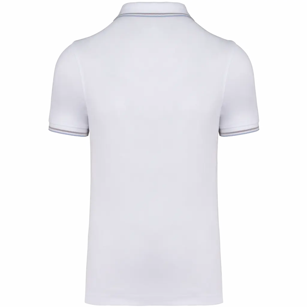 PS_K250-B_WHITE-SKYBLUE-LIGHTGREY - Hidalgo-werbeartikel Polo korte mouwen, white / sky blue / light grey — productfoto 58