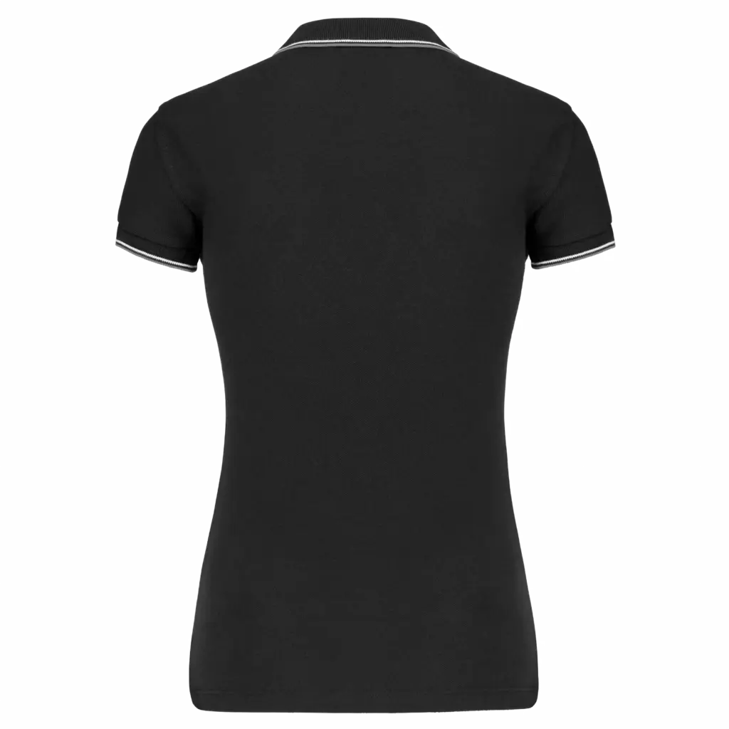 Damespolo korte mouwen, black / light grey / white — productfoto 25