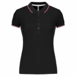 Damespolo korte mouwen, black / red / white — productfoto 44