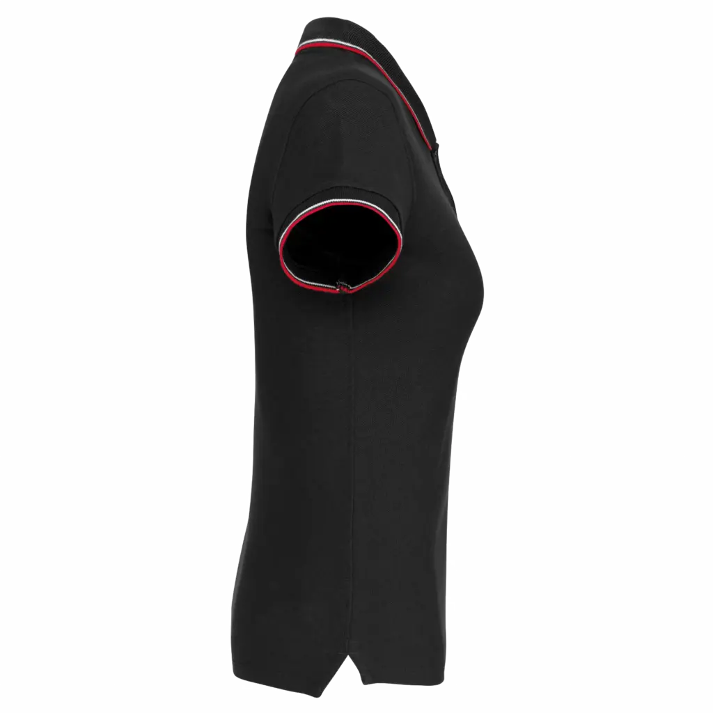 Damespolo korte mouwen, black / red / white — productfoto 45