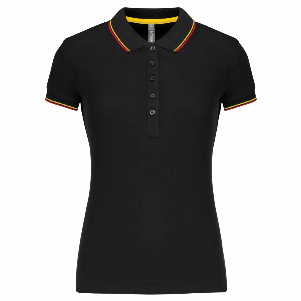 Damespolo korte mouwen, black / red / yellow — productfoto 59