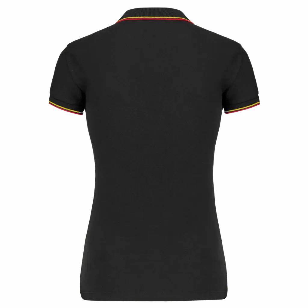 Damespolo korte mouwen, black / red / yellow — productfoto 61