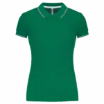 Damespolo korte mouwen, kelly green/light grey/white — productfoto 83