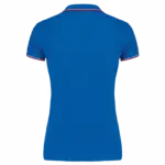 Damespolo korte mouwen, light royal blue / red / white — productfoto 100