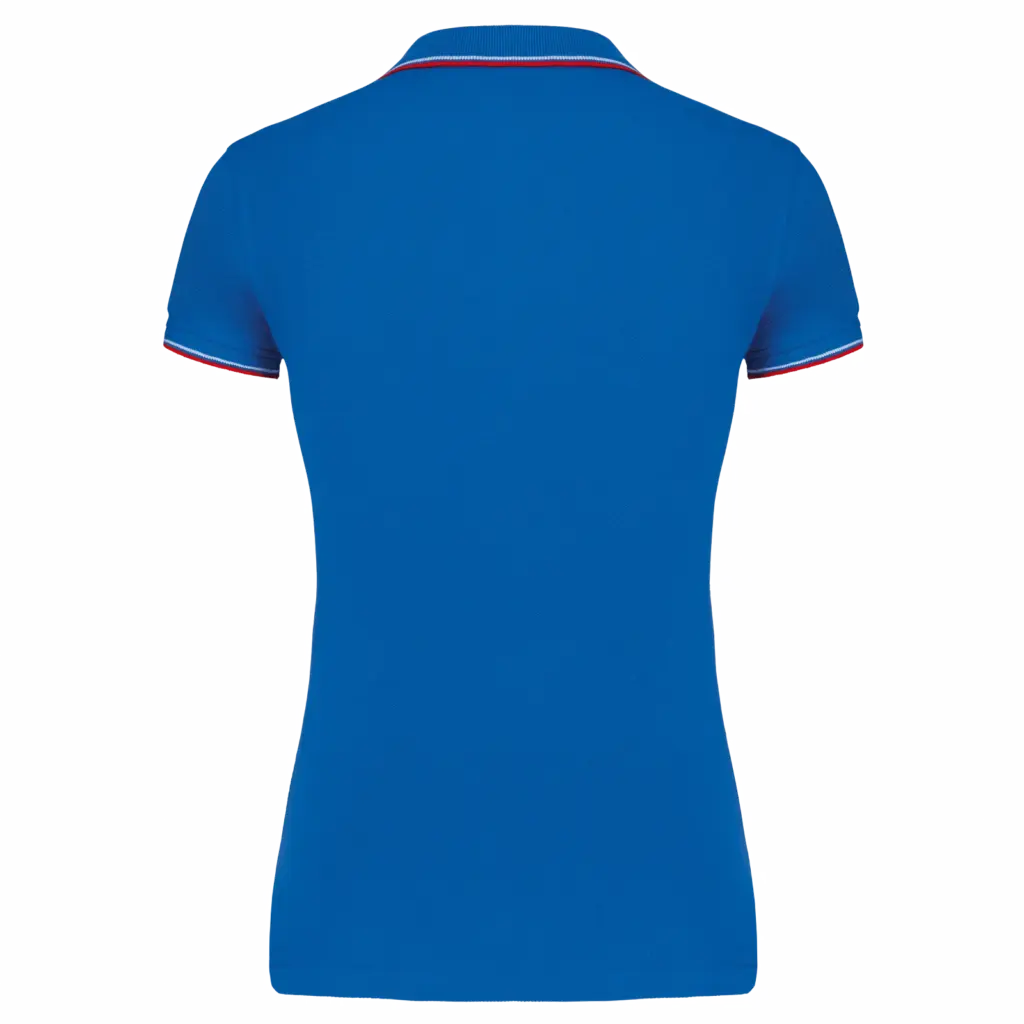 Damespolo korte mouwen, light royal blue / red / white — productfoto 91