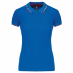 Damespolo korte mouwen, light royal blue / red / white — productfoto 95