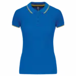 Damespolo korte mouwen, light royal blue/yellow/white — productfoto 122