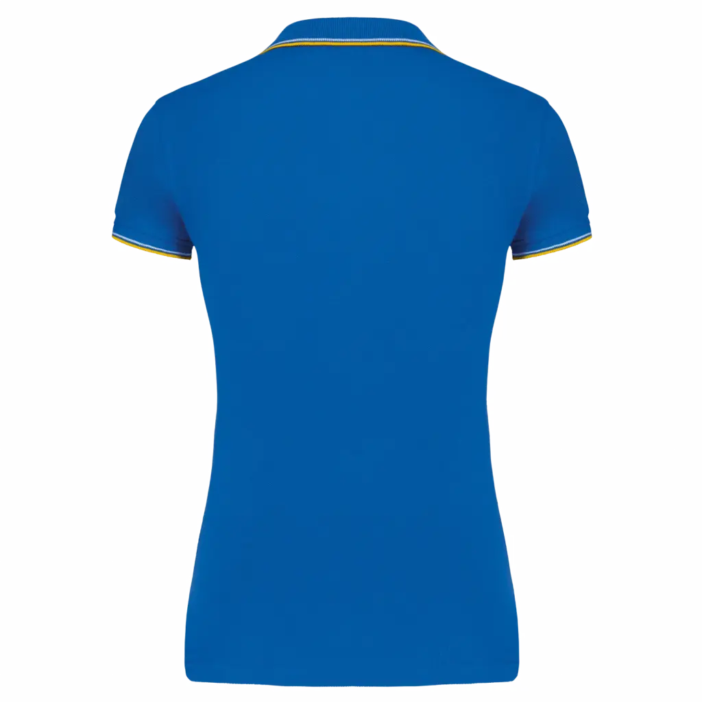 Damespolo korte mouwen, light royal blue/yellow/white — productfoto 124