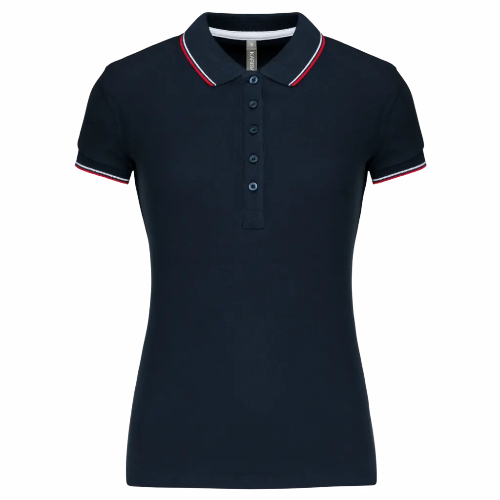 Damespolo korte mouwen, navy / red / white — productfoto 152