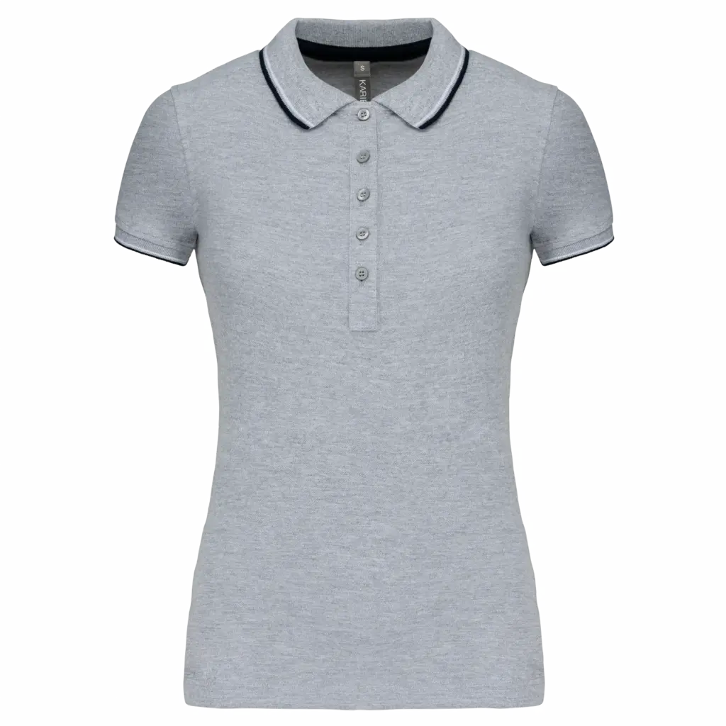 Damespolo korte mouwen, oxford grey / navy / white — productfoto 182