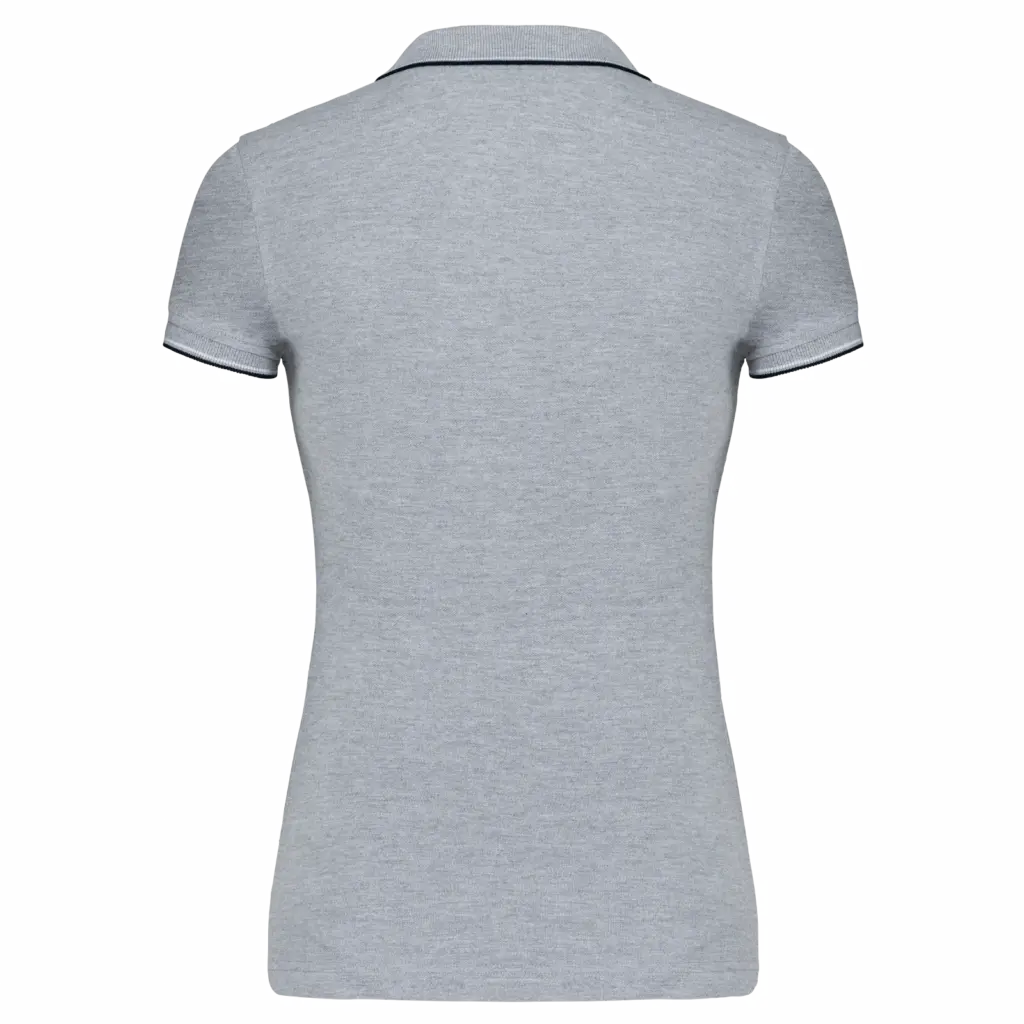 Damespolo korte mouwen, oxford grey / navy / white — productfoto 190