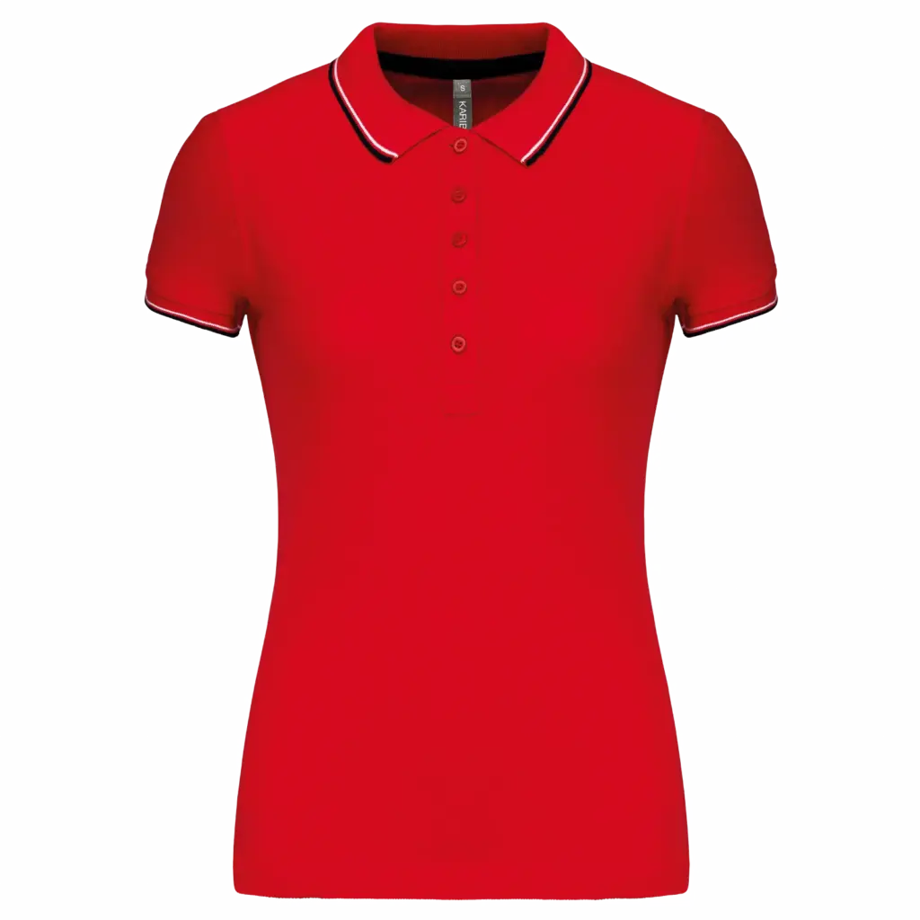 Damespolo korte mouwen, red / navy / white — productfoto 200
