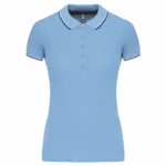 Damespolo korte mouwen, sky blue / navy / white — productfoto 218
