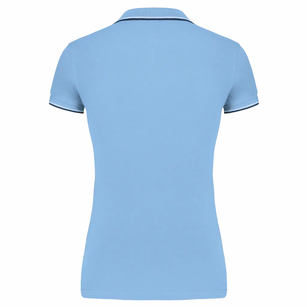 Damespolo korte mouwen, sky blue / navy / white — productfoto 220