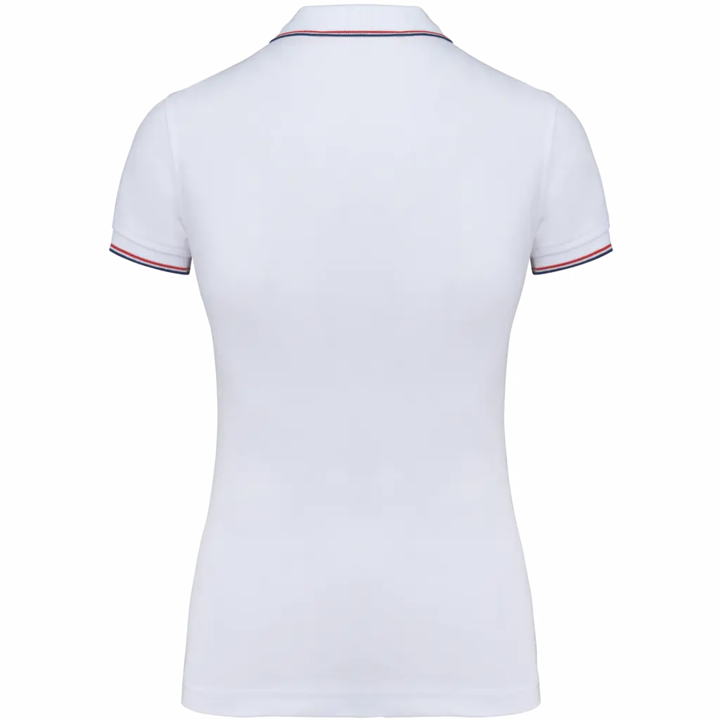 Damespolo korte mouwen, white / navy / red — productfoto 235
