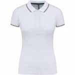 Damespolo korte mouwen, white / navy / red — productfoto 251