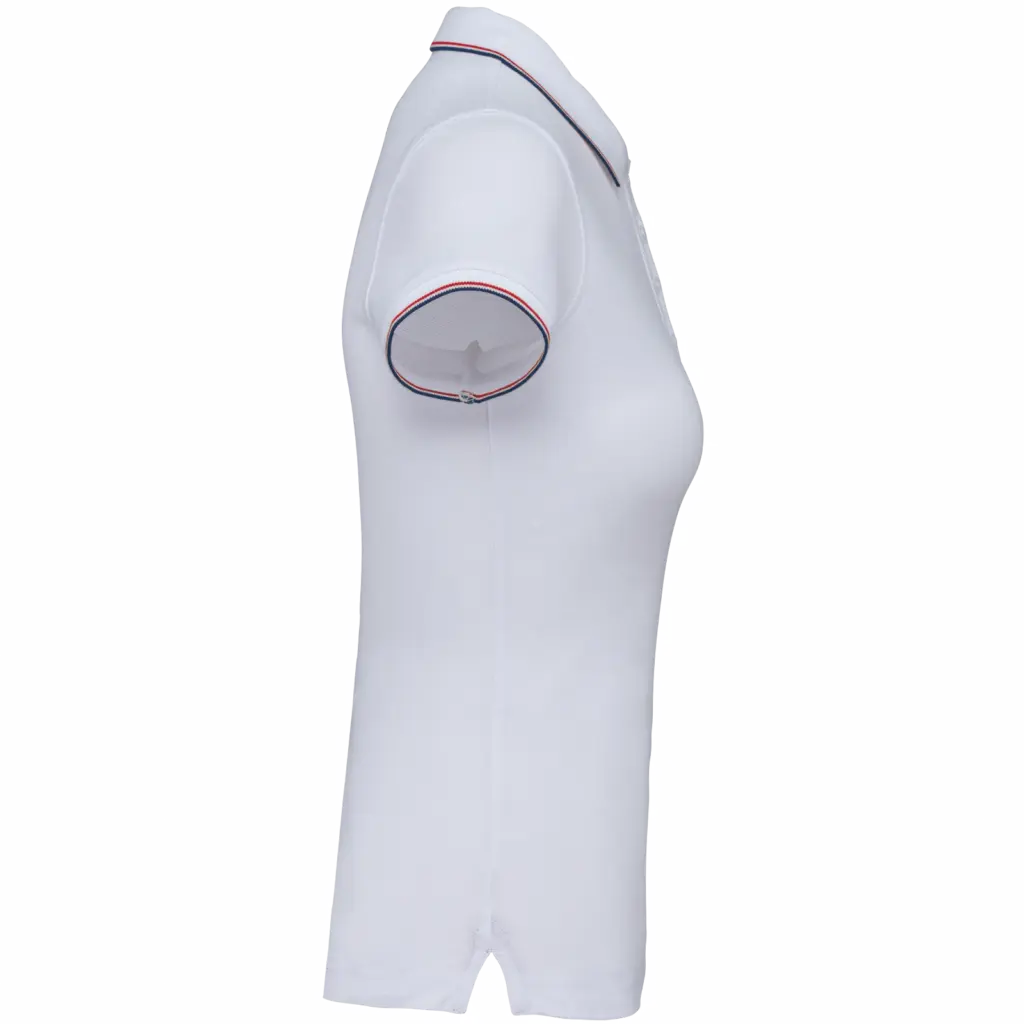 Damespolo korte mouwen, white / navy / red — productfoto 252
